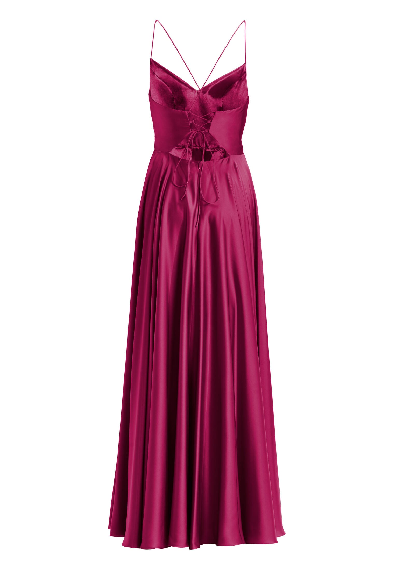 Satinkleid mit Schnürung am Rücken