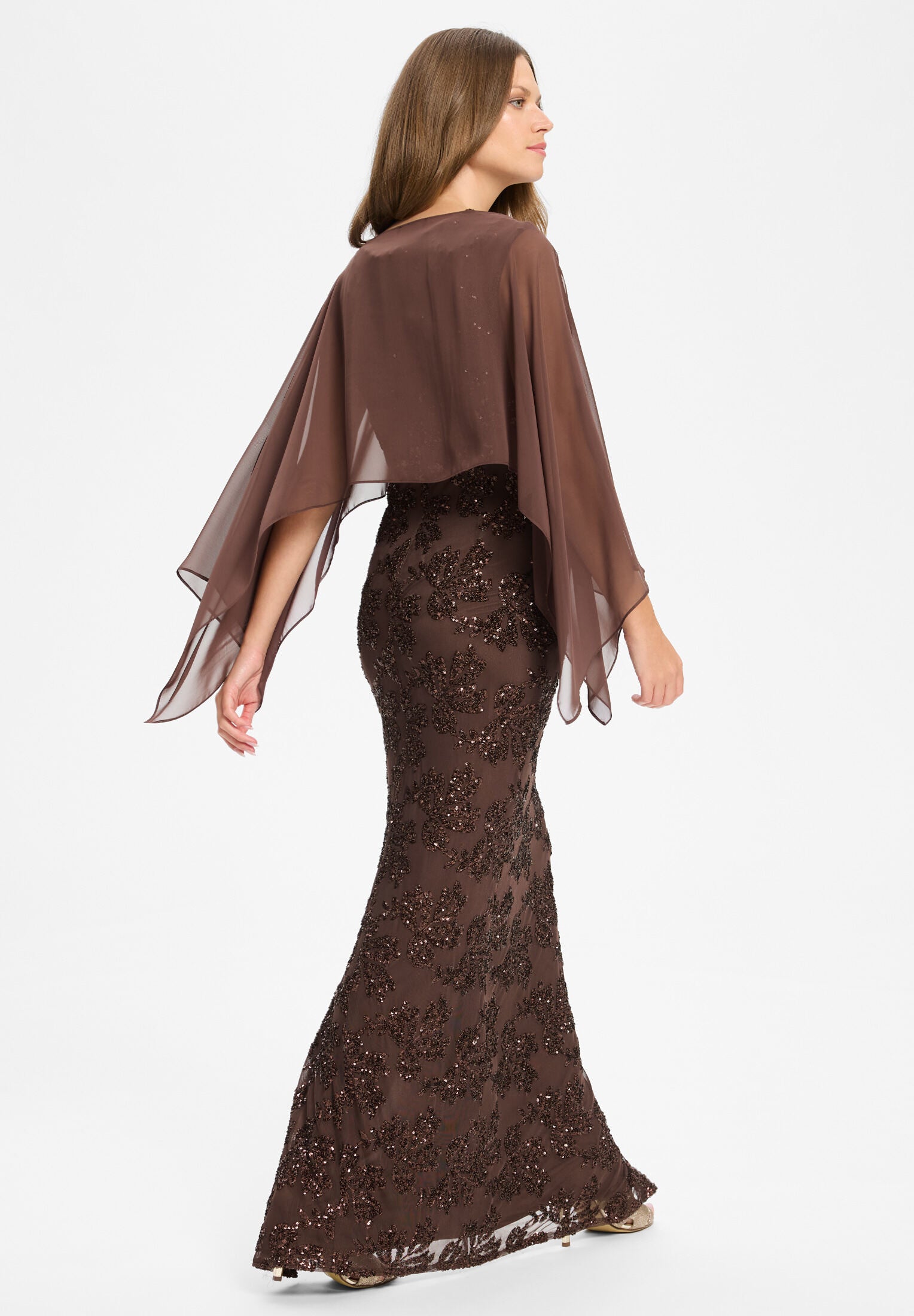 Schlupf-Stola aus Chiffon mit Ärmelschlitzen