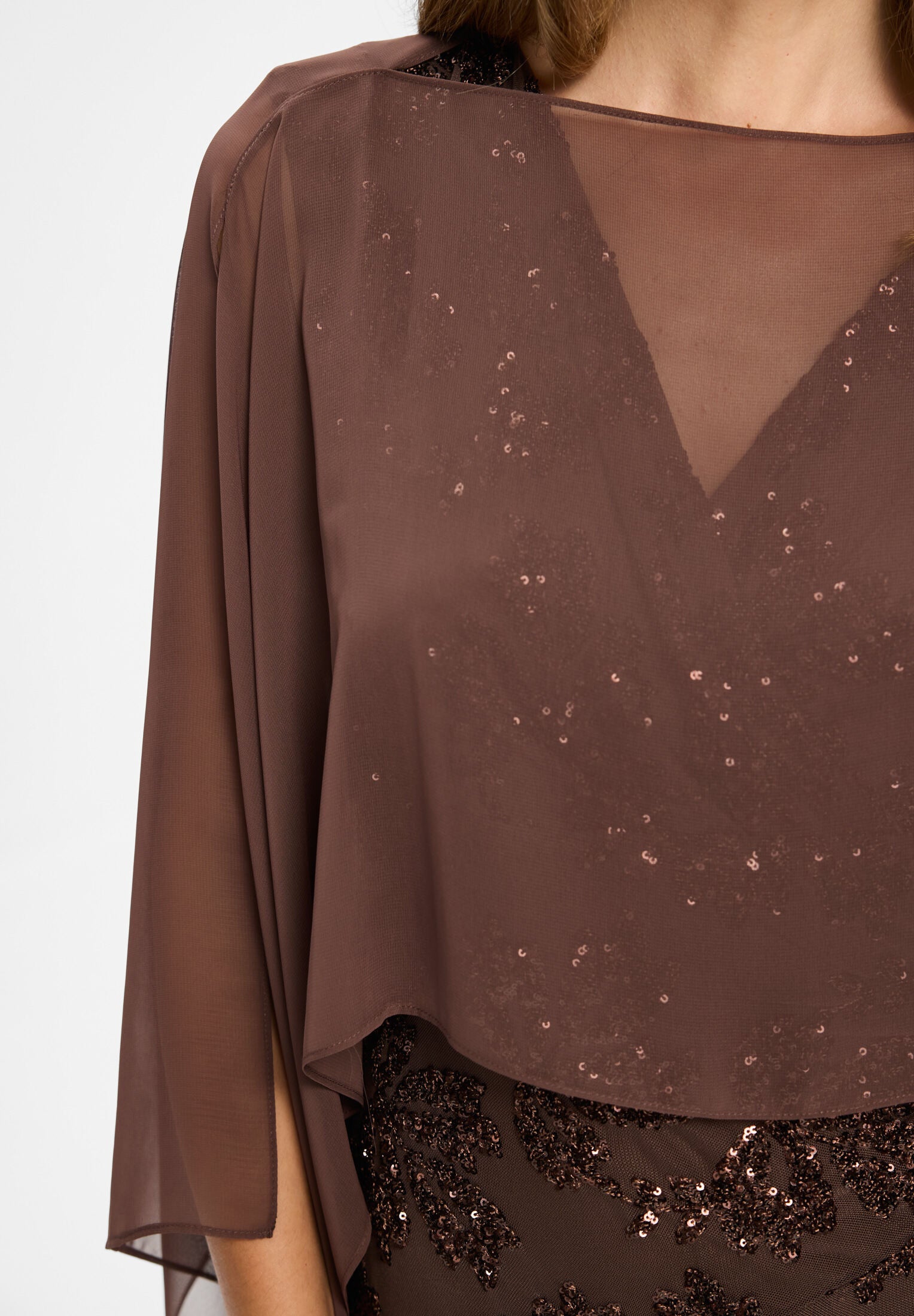 Schlupf-Stola aus Chiffon mit Ärmelschlitzen