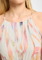 Abendkleid aus Crinkle Chiffon mit Animal Print