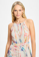 Abendkleid aus Crinkle Chiffon mit Animal Print