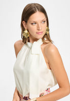 Faltenrock aus bedrucktem Twill