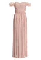 Off-Shoulder Abendkleid mit Blütenapplikation