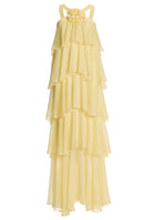 Abendkleid aus Crinkle Chiffon mit gestuften Volants