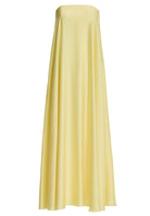 Trägerloses Abendkleid aus Satin Chiffon mit eingearbeiteter Korsage