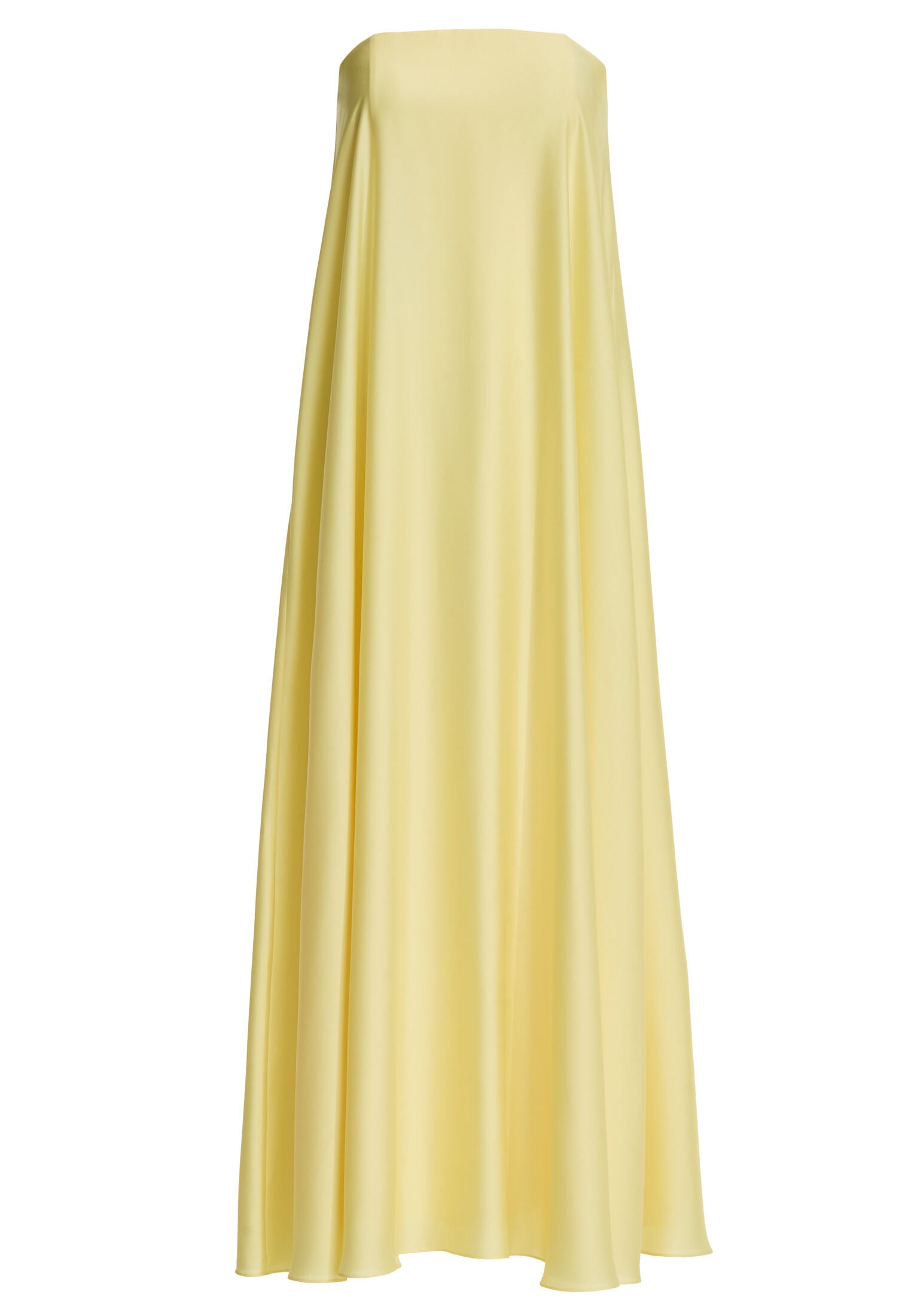 Trägerloses Abendkleid aus Satin Chiffon mit eingearbeiteter Korsage