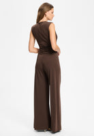 Jumpsuit aus Jersey mit überschnittener Schulter und Zierschnalle