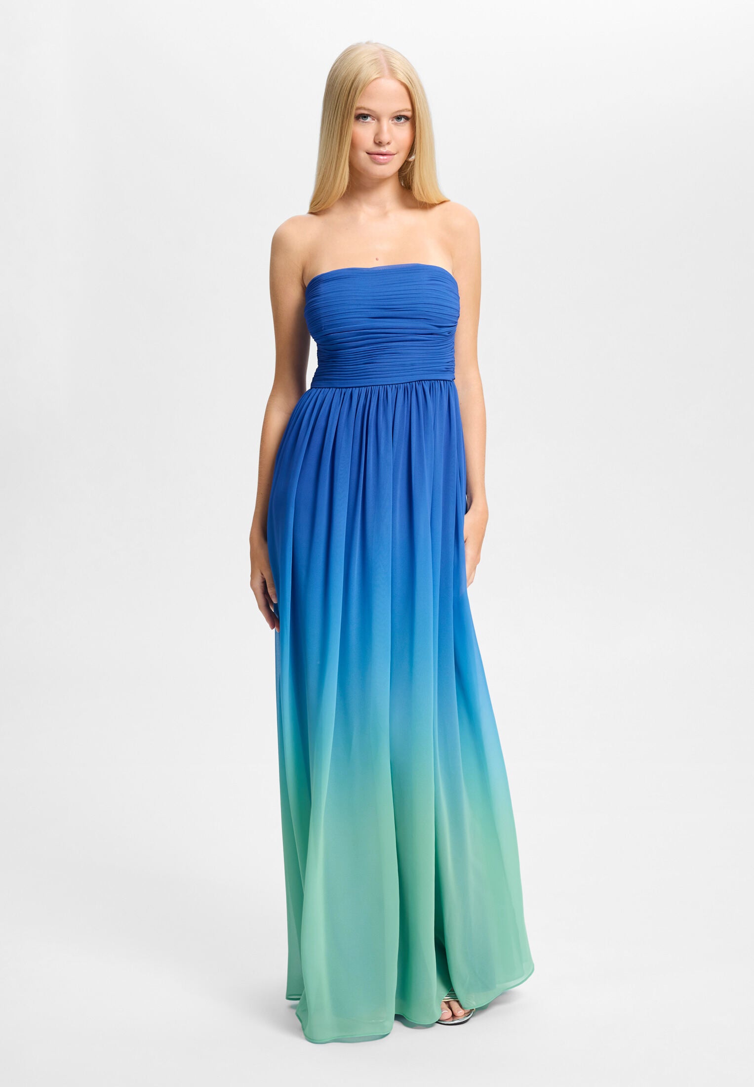 Abendkleid mit Chiffonrock im Ombré-Look blue | turquoise ombre