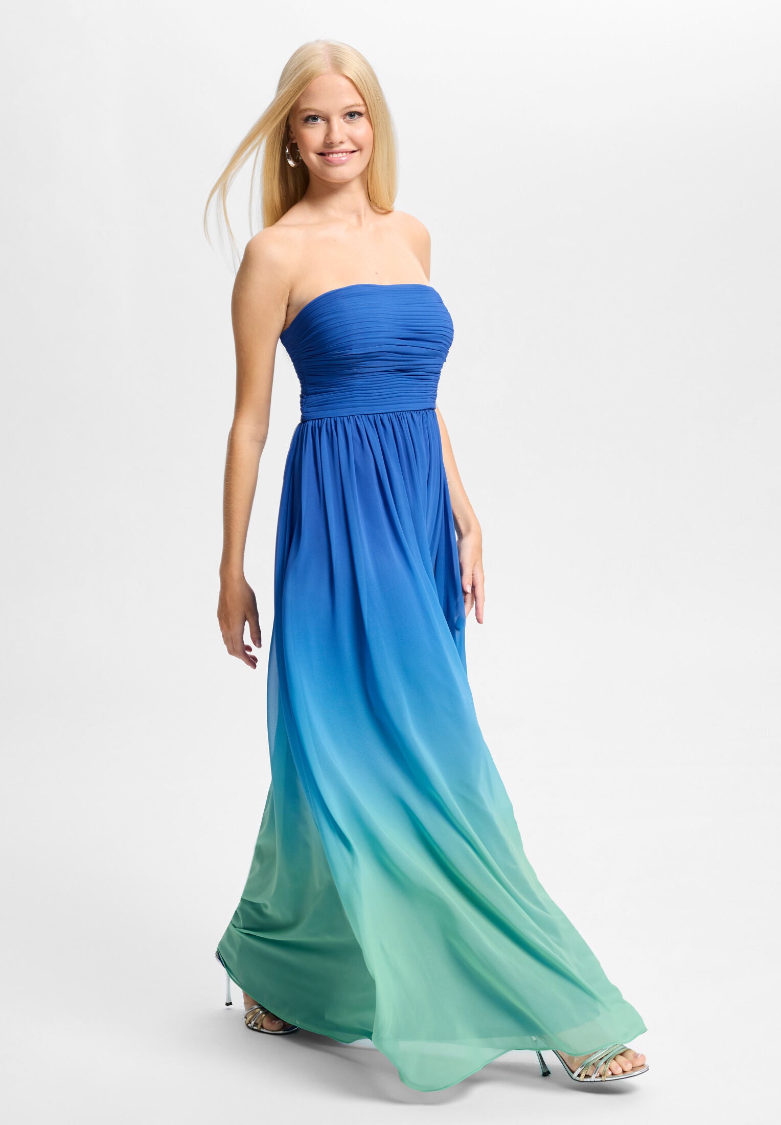 Abendkleid mit Chiffonrock im Ombré-Look