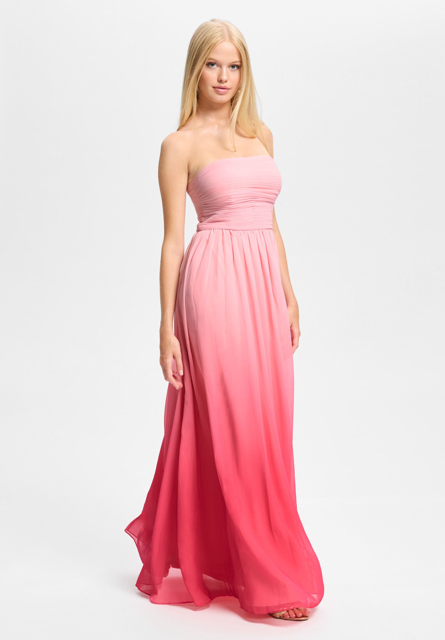 Abendkleid mit Chiffonrock im Ombré-Look