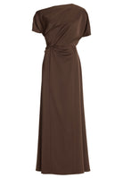 Abendkleid aus Satin mit asymmetrischem Oberteil