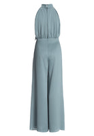 Jumpsuit mit Schluppe aus gehämmertem Satin