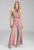 Jumpsuit mit Schluppe aus gehämmertem Satin vintage pink