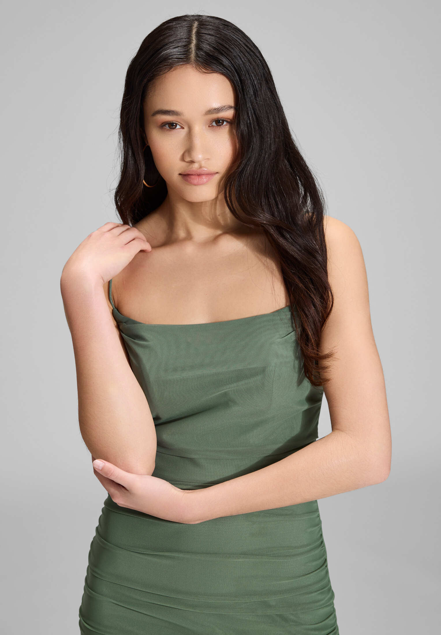 Bodycon-Kleid mit feinen Raffungen