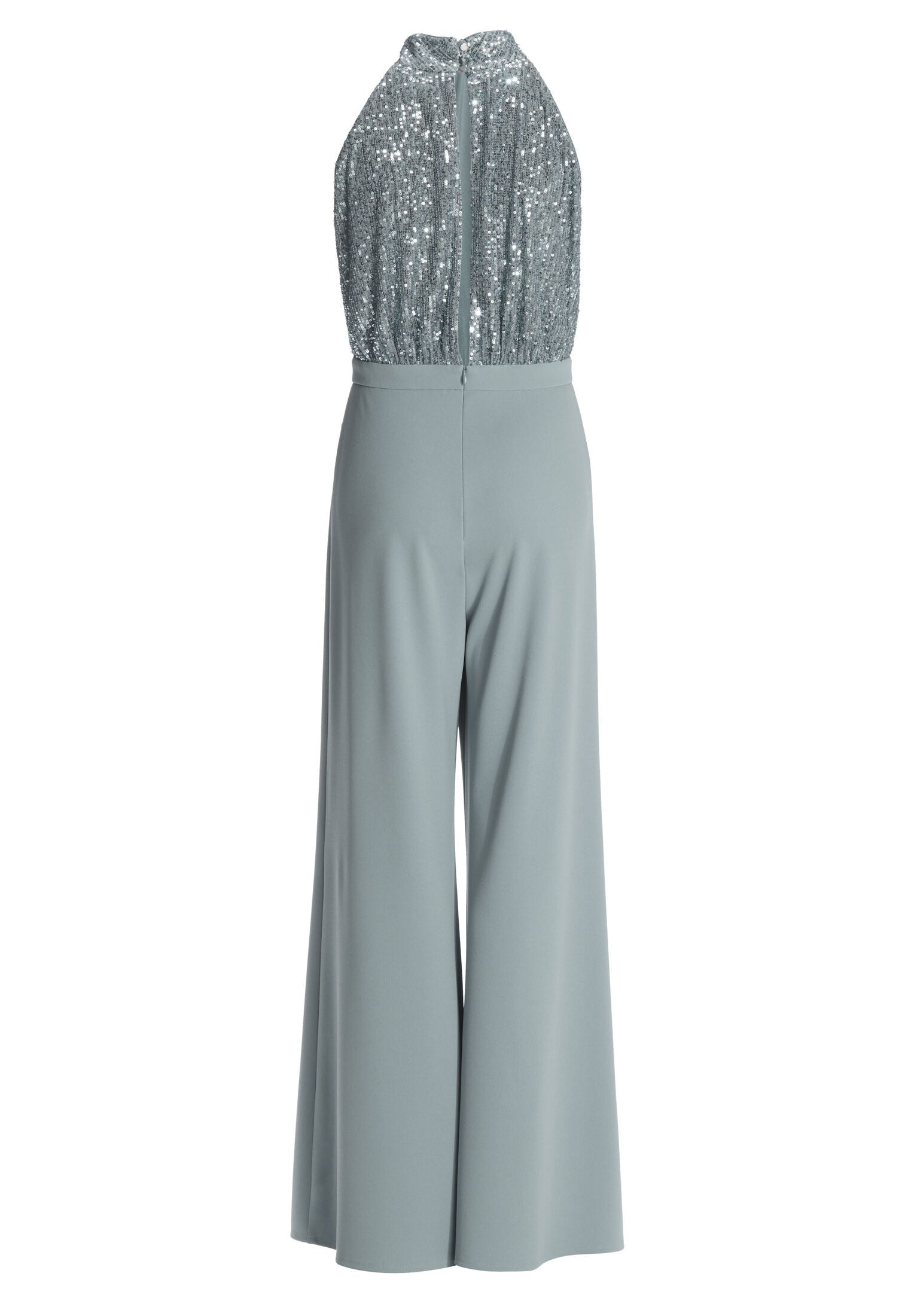 Ärmelloser Jumpsuit mit Schluppenblusen Top aus elastischer Paillette