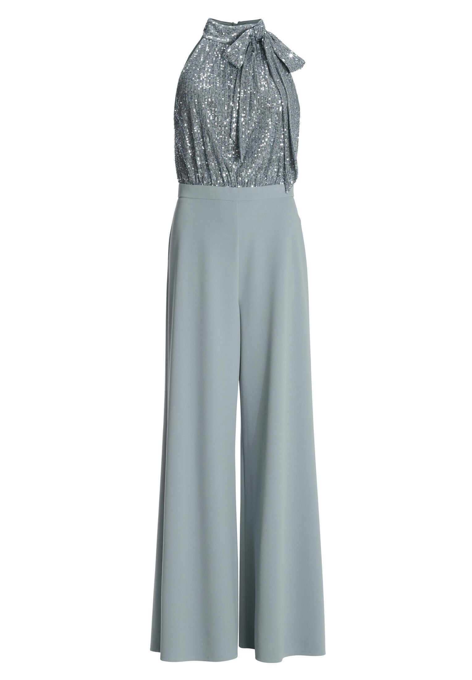 Ärmelloser Jumpsuit mit Schluppenblusen Top aus elastischer Paillette