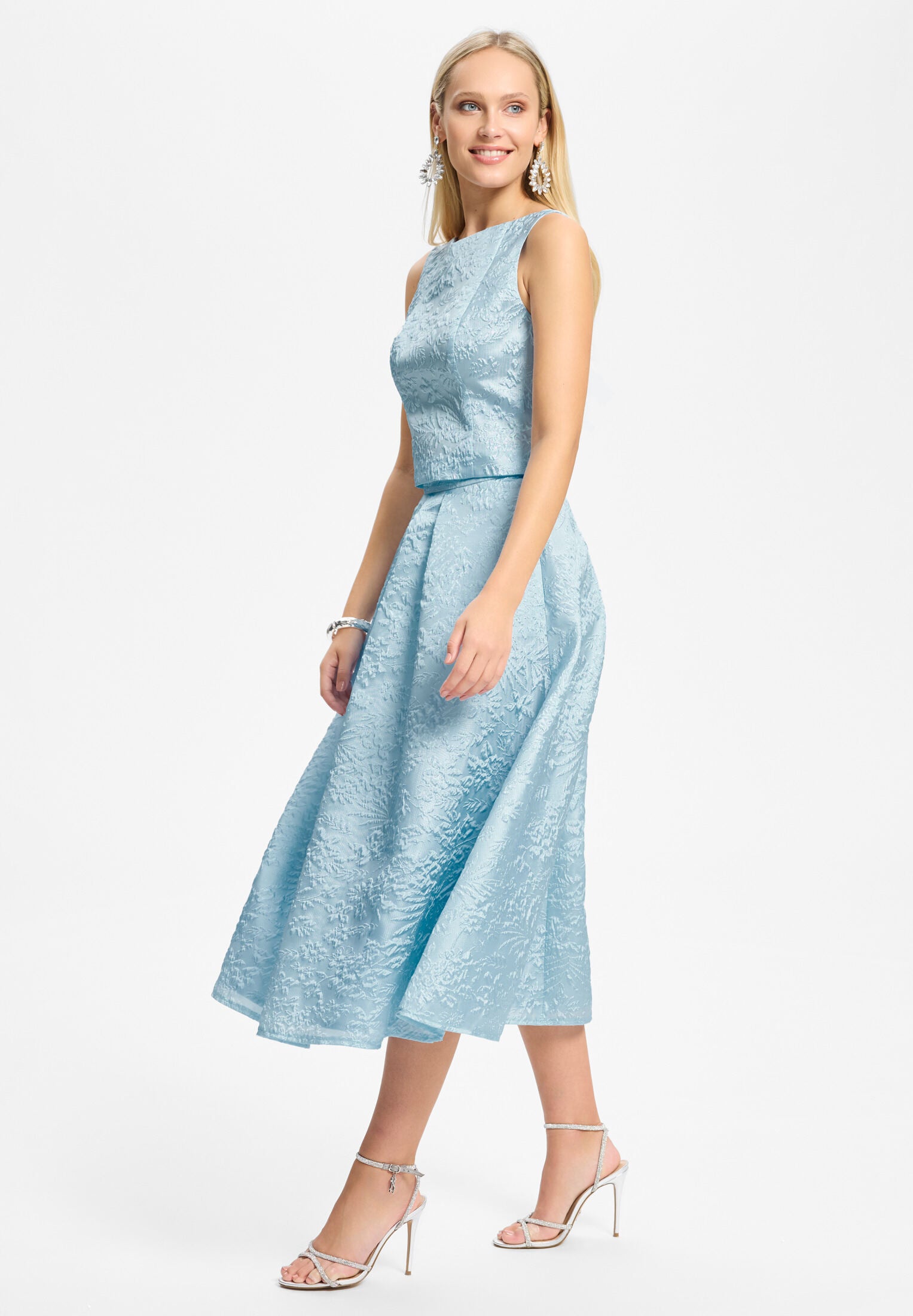 Oberteil aus Jacquard mit V-Ausschnitt