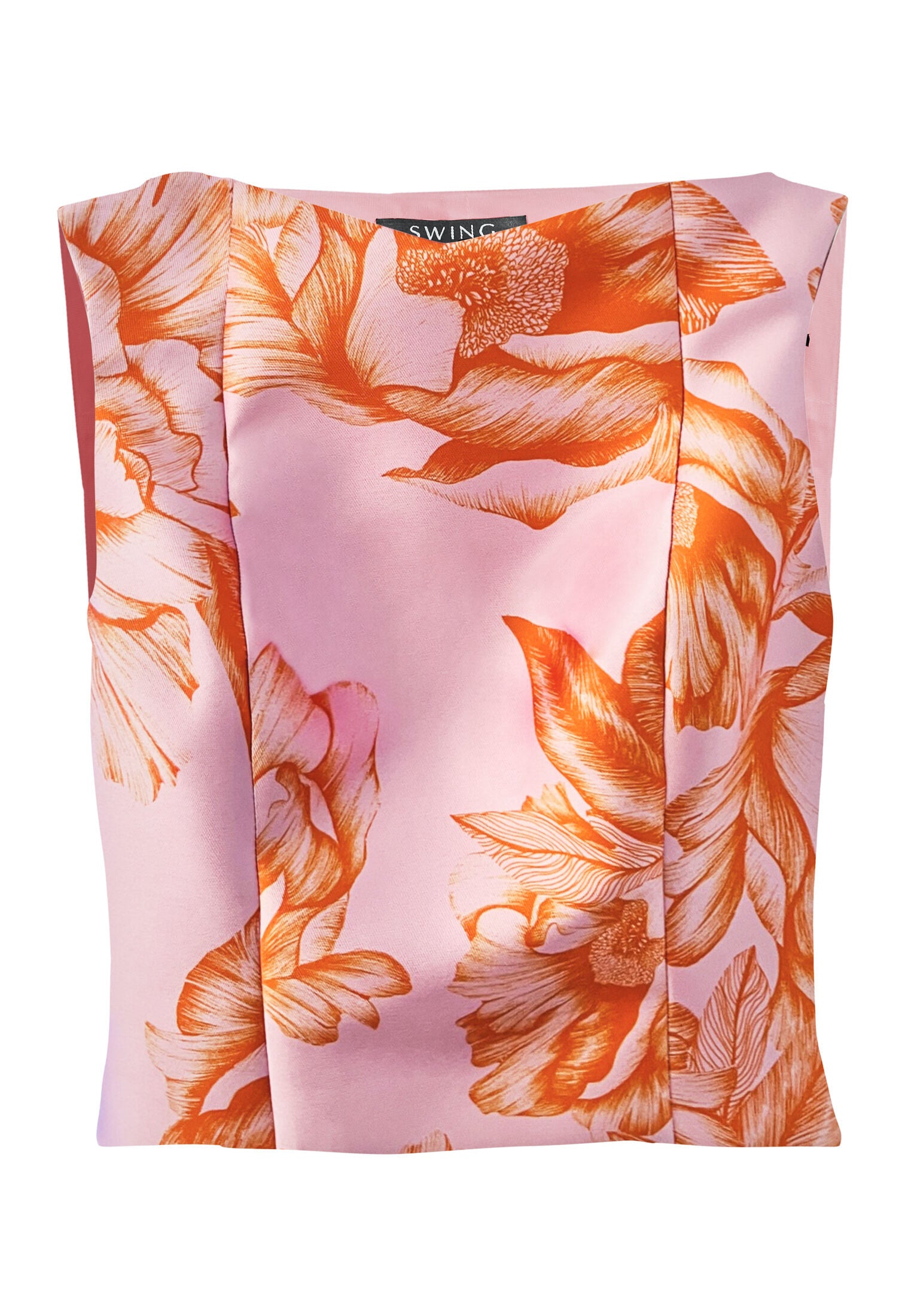 Top aus bedrucktem Twill rose | dusty orange