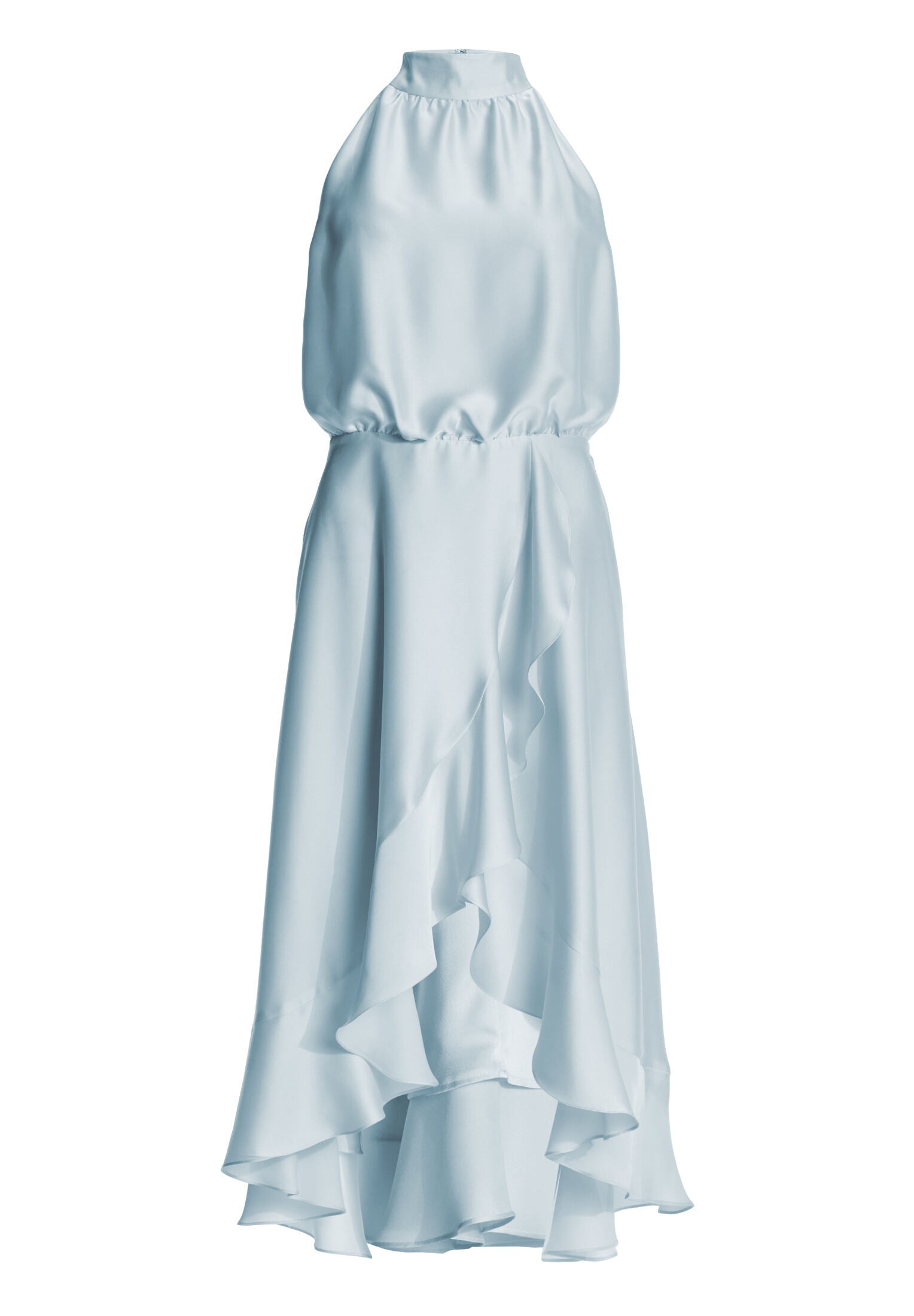 Cocktailkleid aus Satin mit Volant