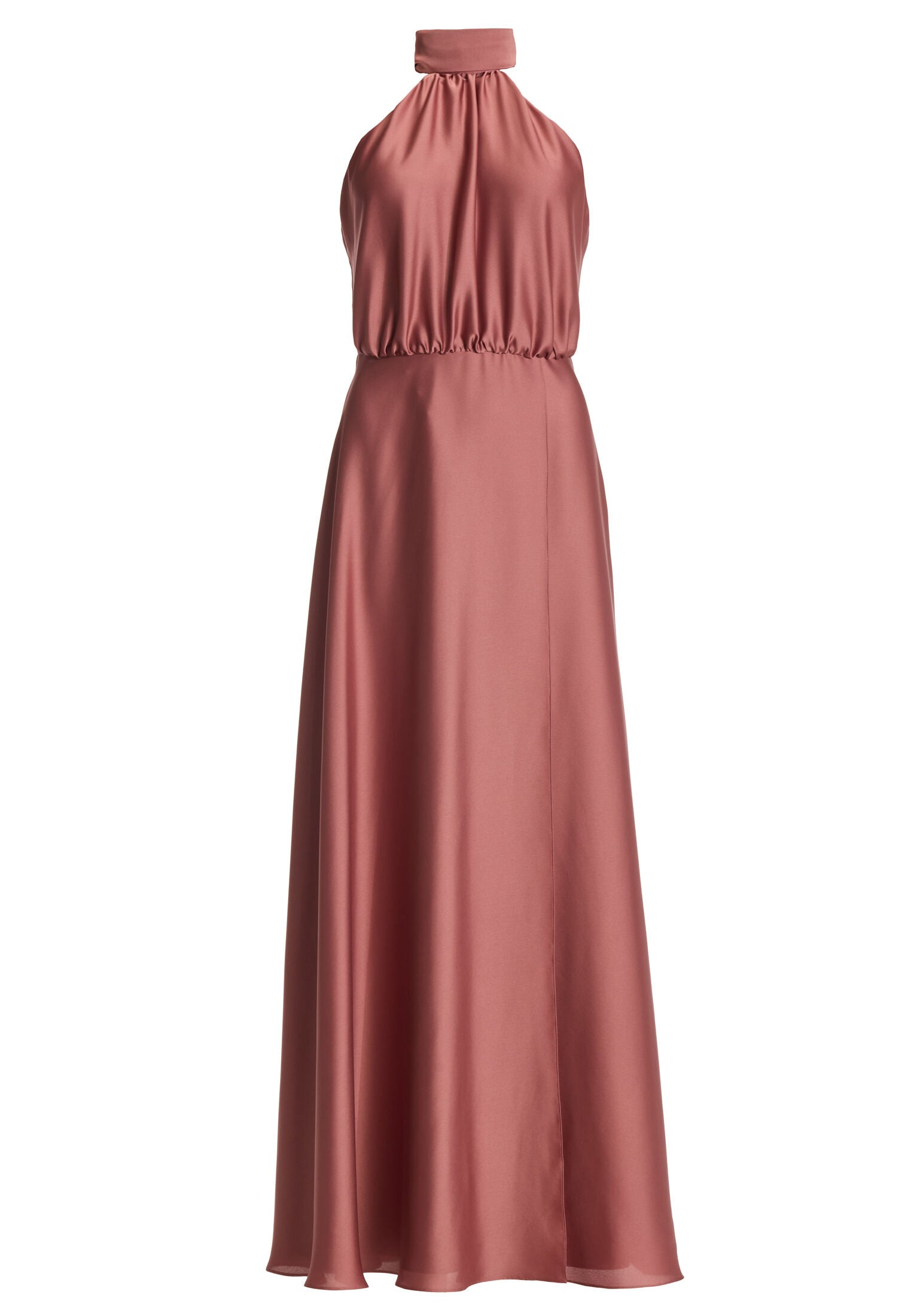 Abendkleid aus Satin mit angeschnittenem Schal