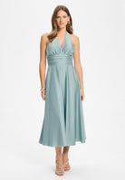 Neckholder Kleid aus Satin baby blue