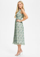Cocktailkleid aus bedrucktem Plissee Jersey