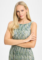 Cocktailkleid aus bedrucktem Plissee Jersey