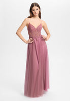 Tüllkleid mit Stickerei copper rose