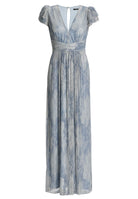 Abendkleid aus Plissee Jersey mit betonter Schulter