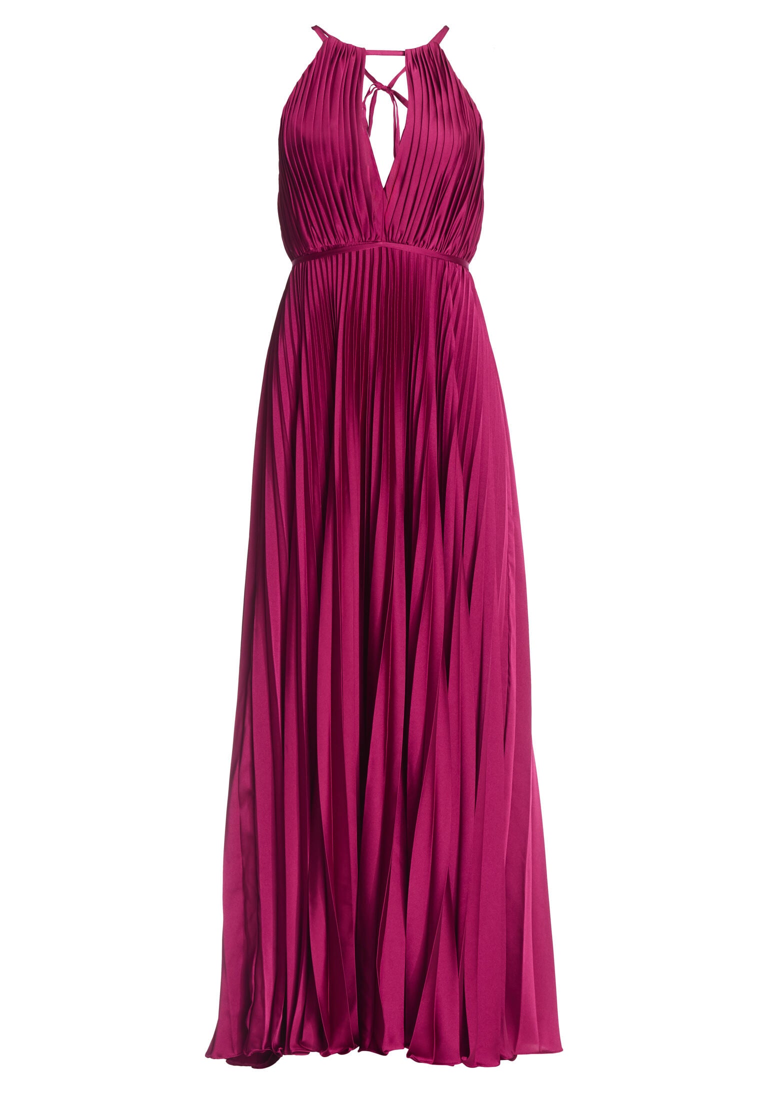 Bodenlanges Plisseékleid aus Satin