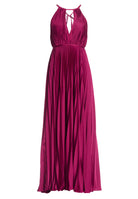 Bodenlanges Plisseékleid aus Satin