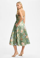 Cocktailkleid aus Twill mit Korsage Oberteil