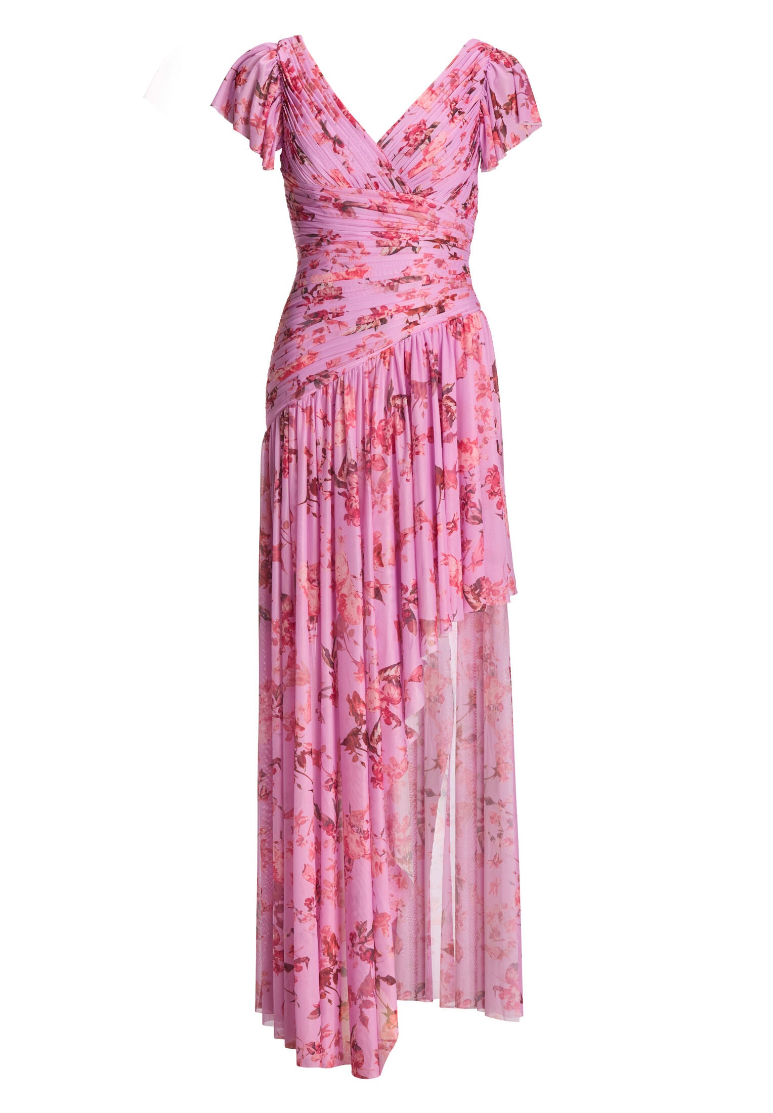 Florales Printkleid mit asymmetrischem Rock
