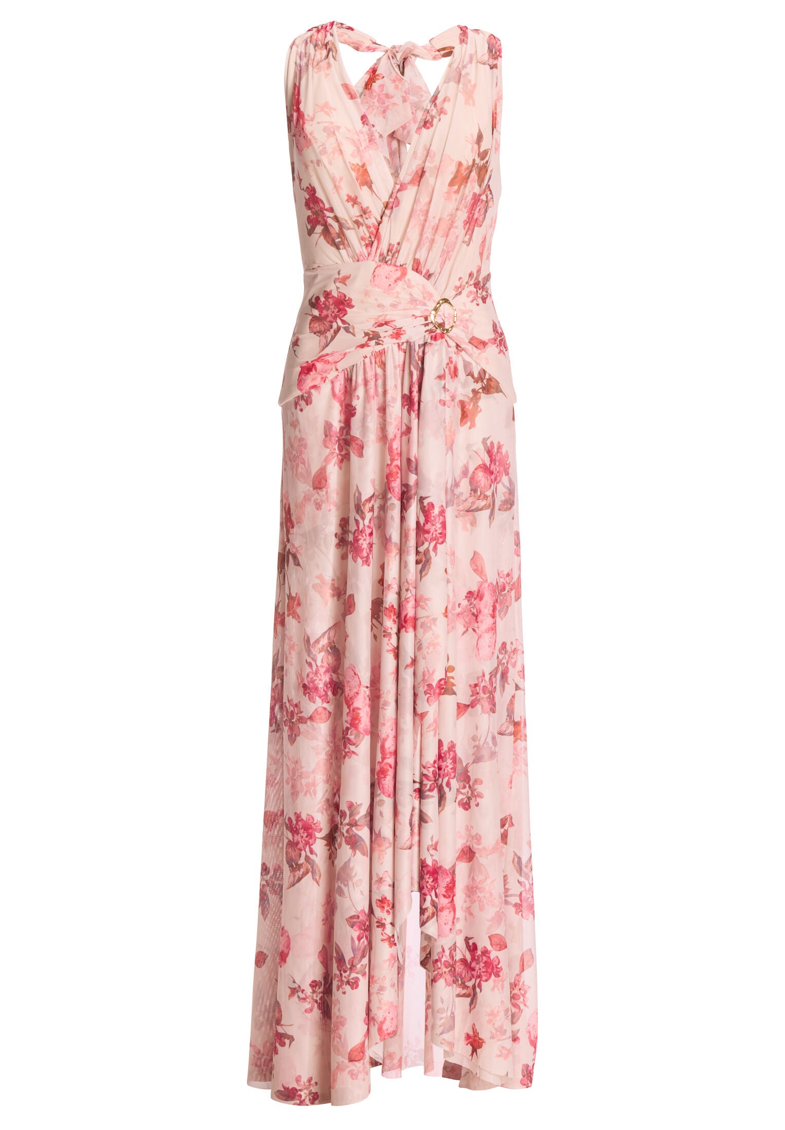 Neckholder Abendkleid mit floralem Print