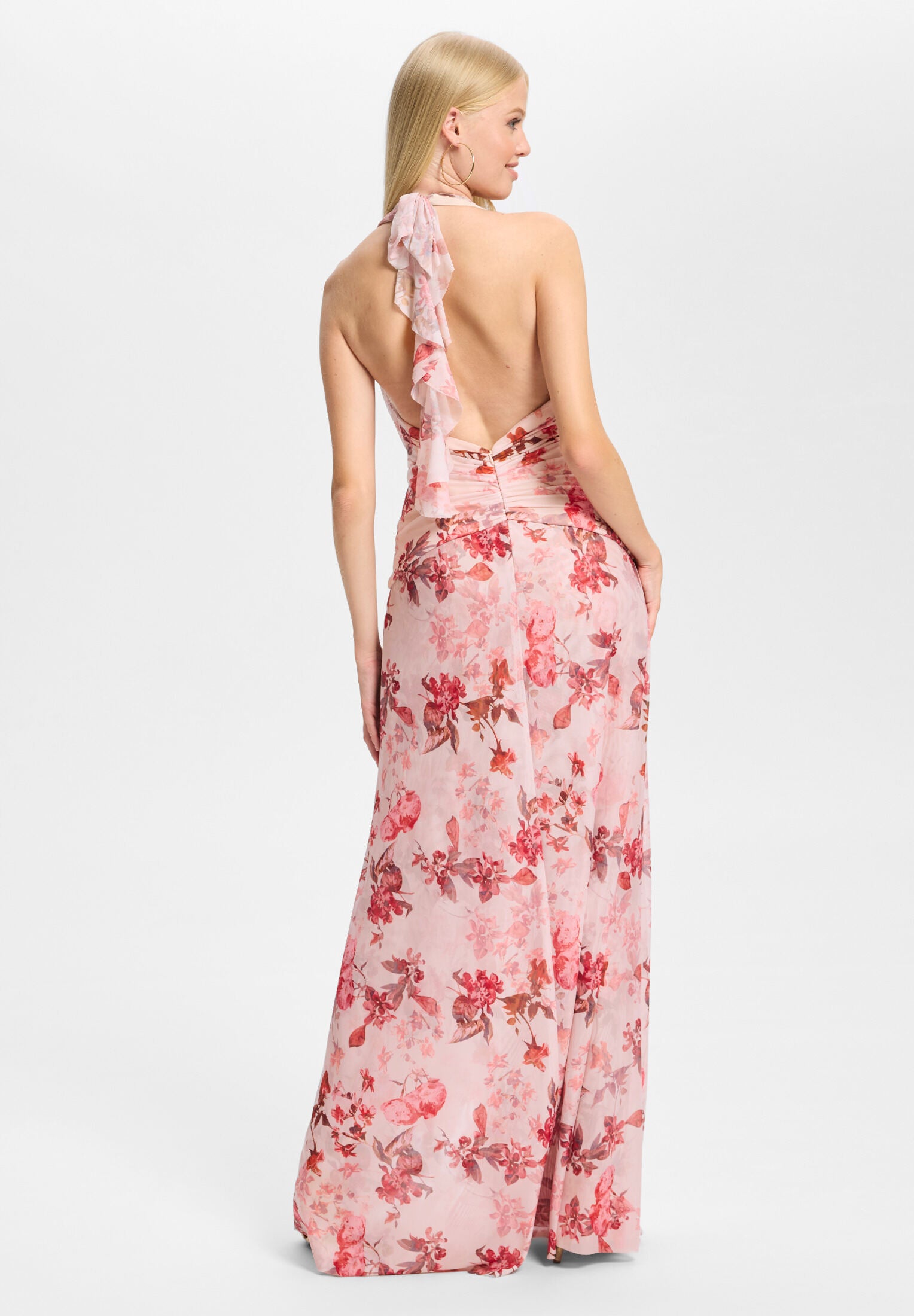 Neckholder Abendkleid mit floralem Print