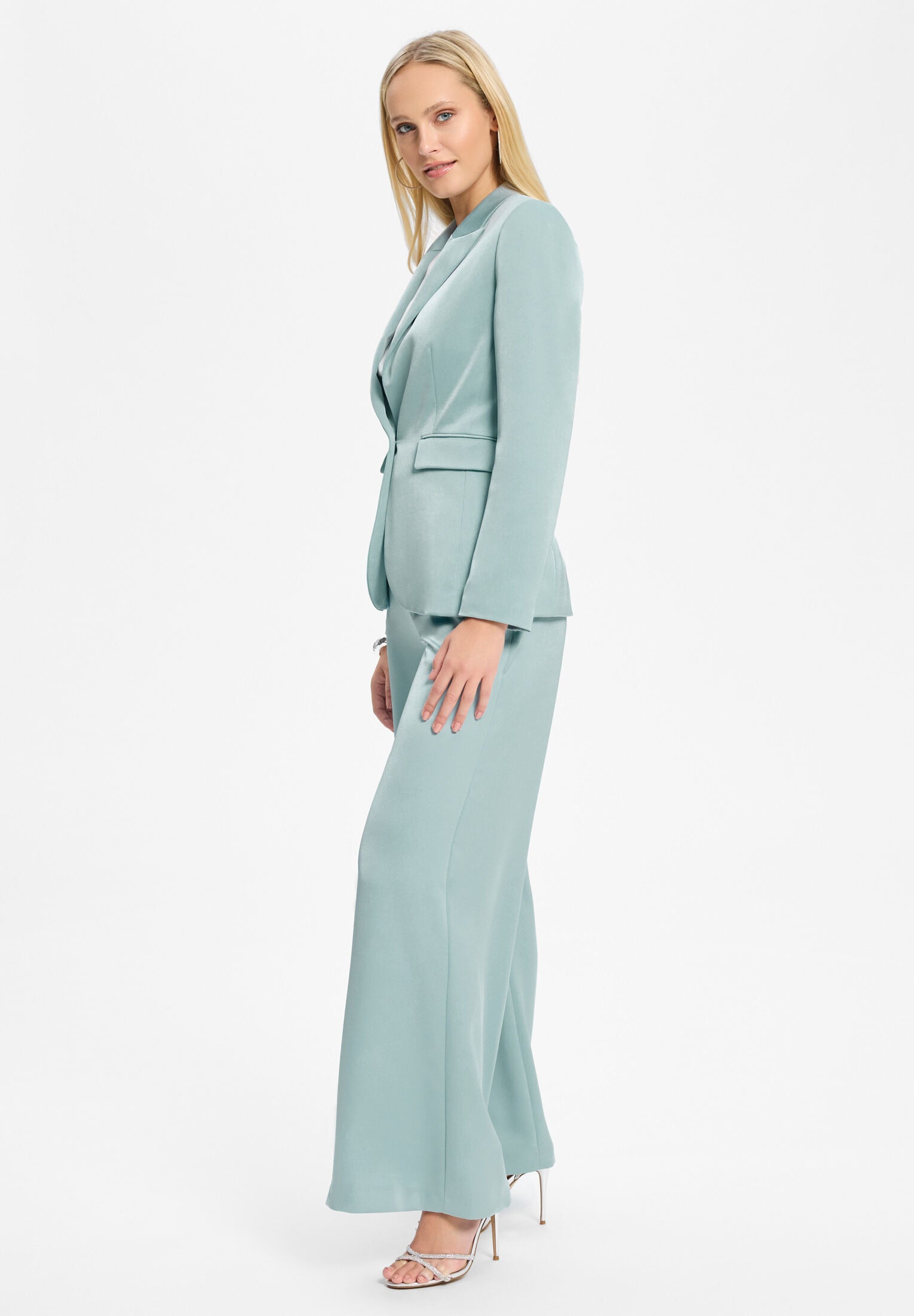 Einknopf-Blazer aus Satin