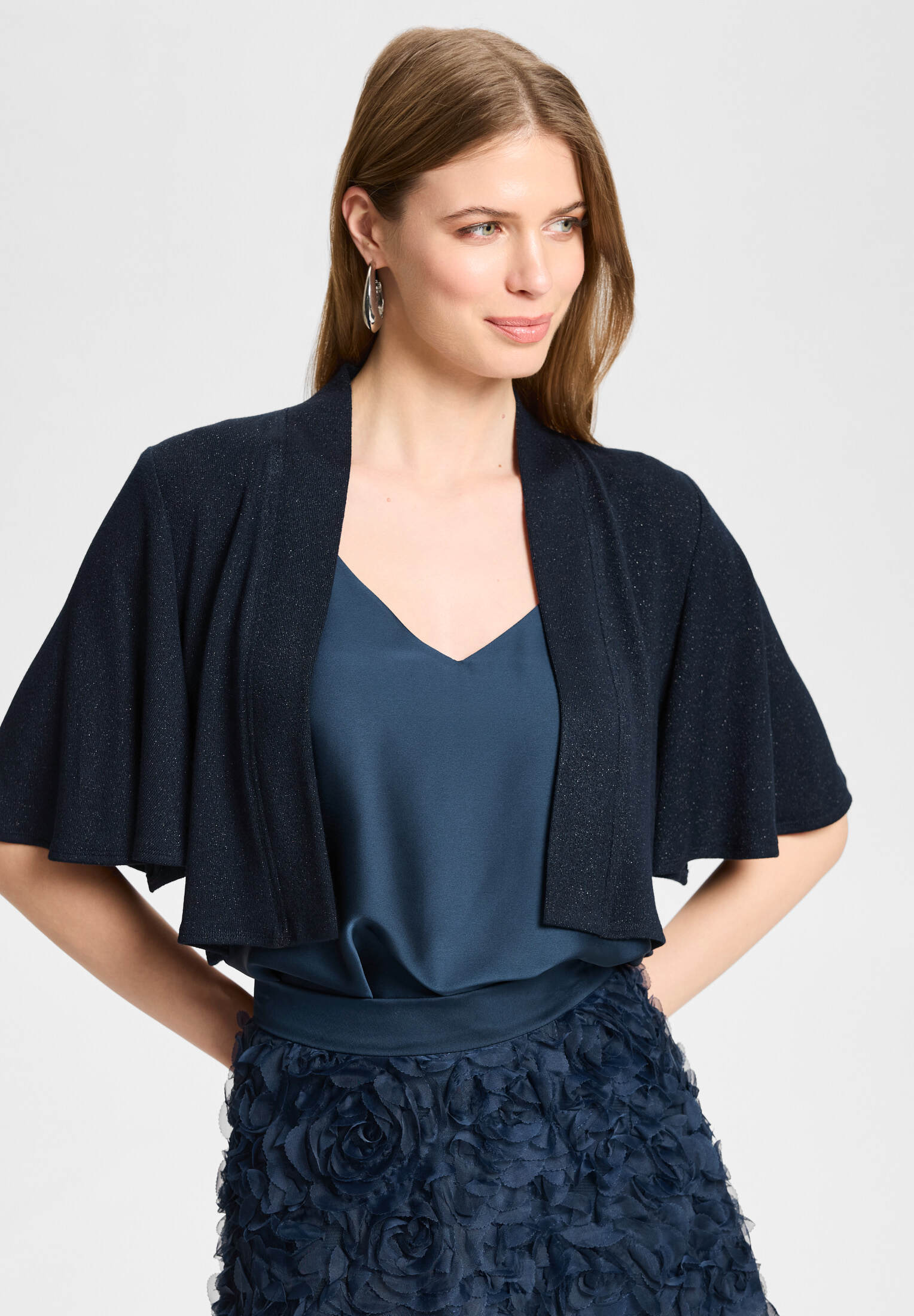 Jersey Bolero mit weiten Ärmeln