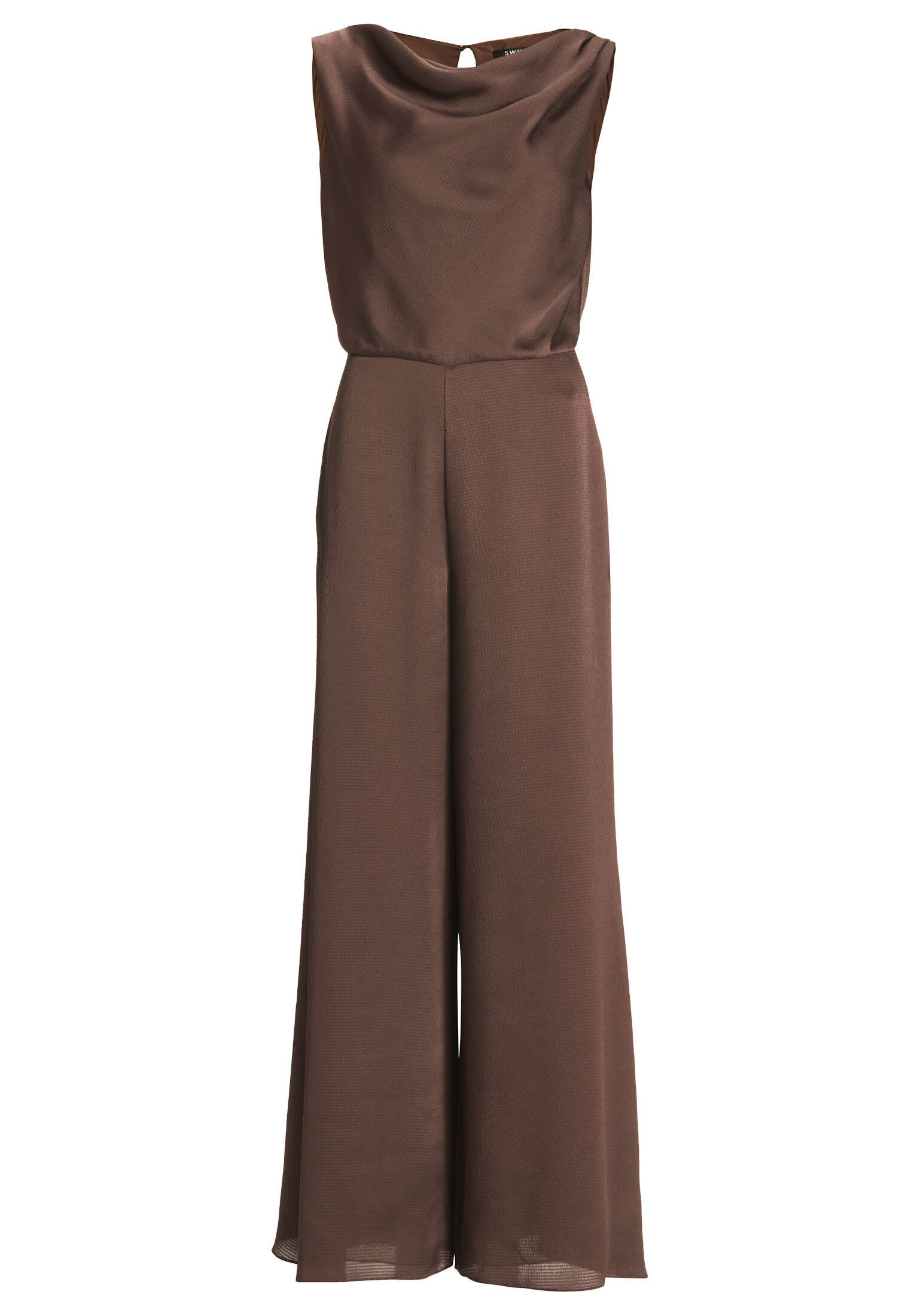 Jumpsuit aus Satin mit Wasserfallausschnitt