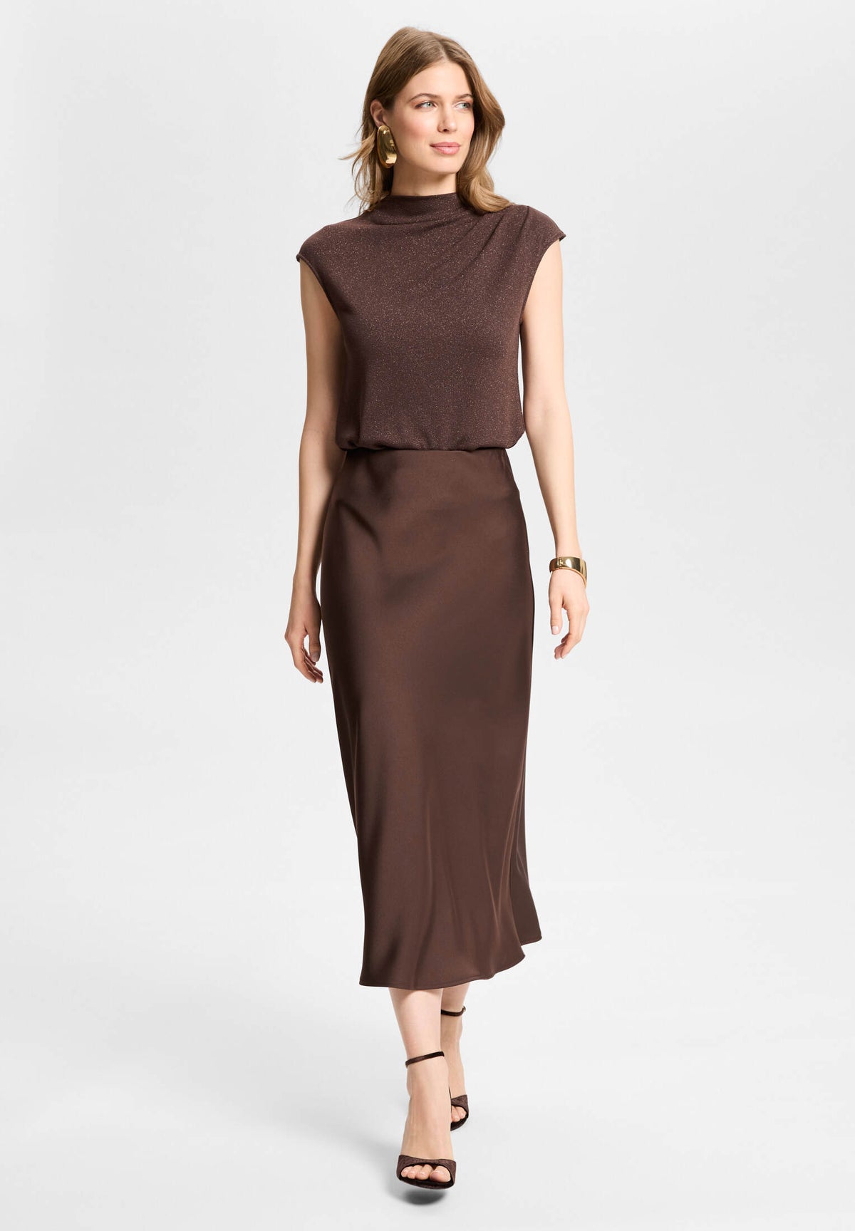 Oberteil aus Glitzergarn chocolate brown