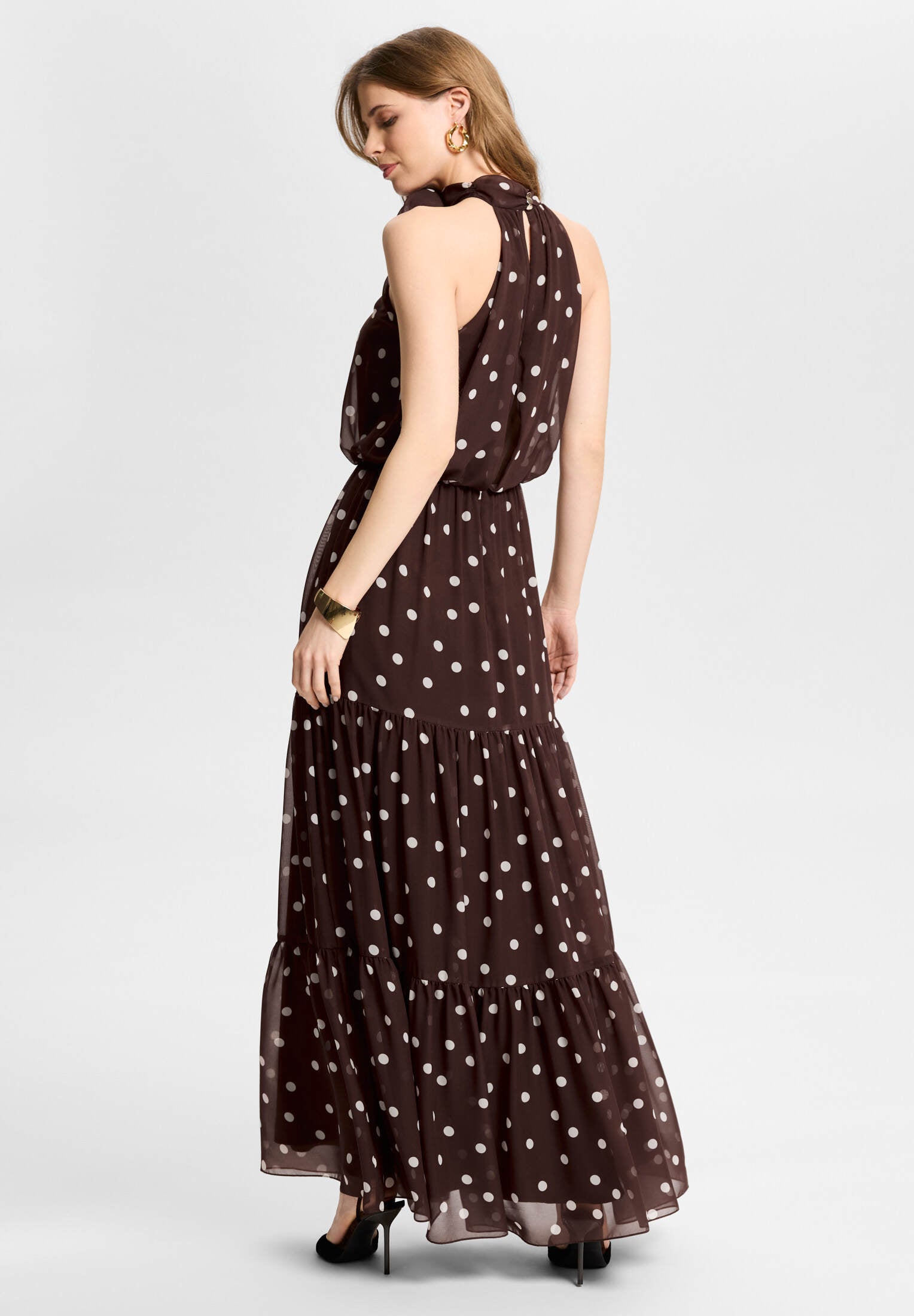 Abendkleid aus Chiffon mit Polka Dots