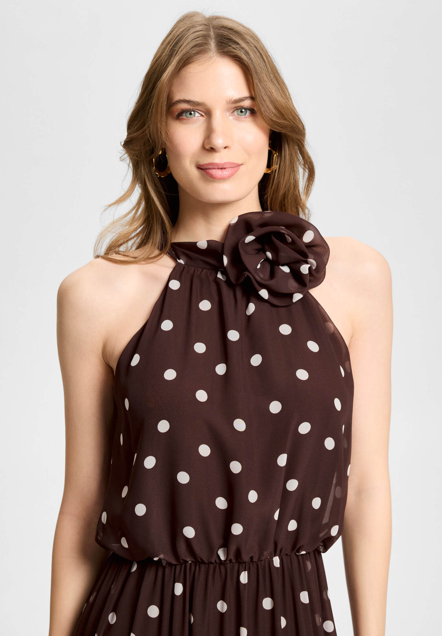 Abendkleid aus Chiffon mit Polka Dots