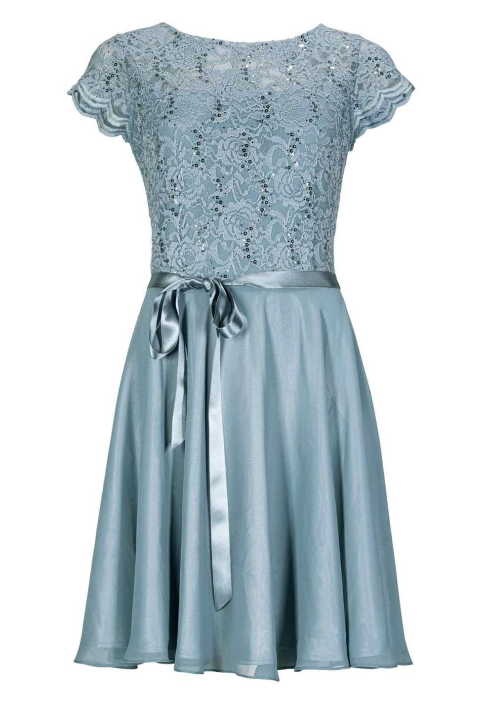 Kleid mit paillettenbesetztem Spitzenoberteil