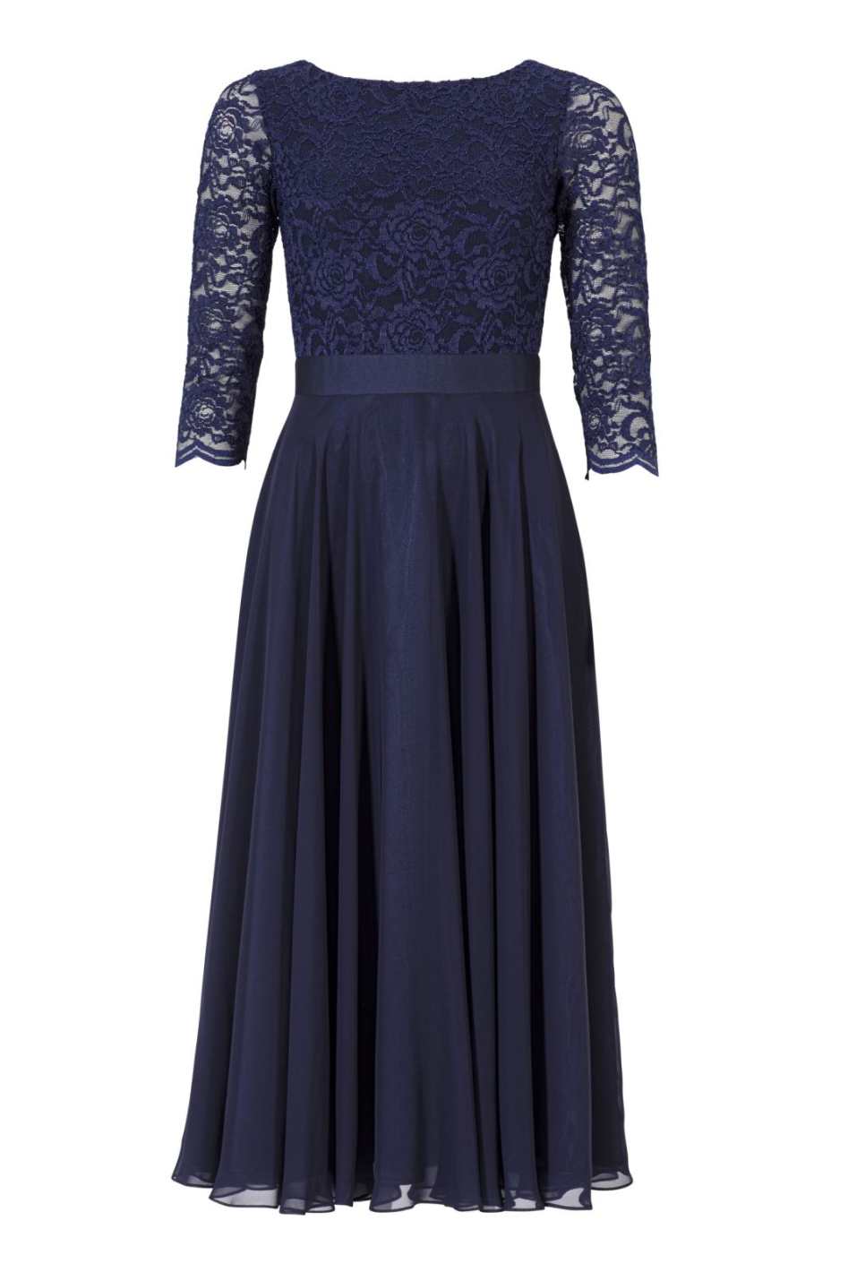 Midikleid mit fließendem Chiffon-Rock