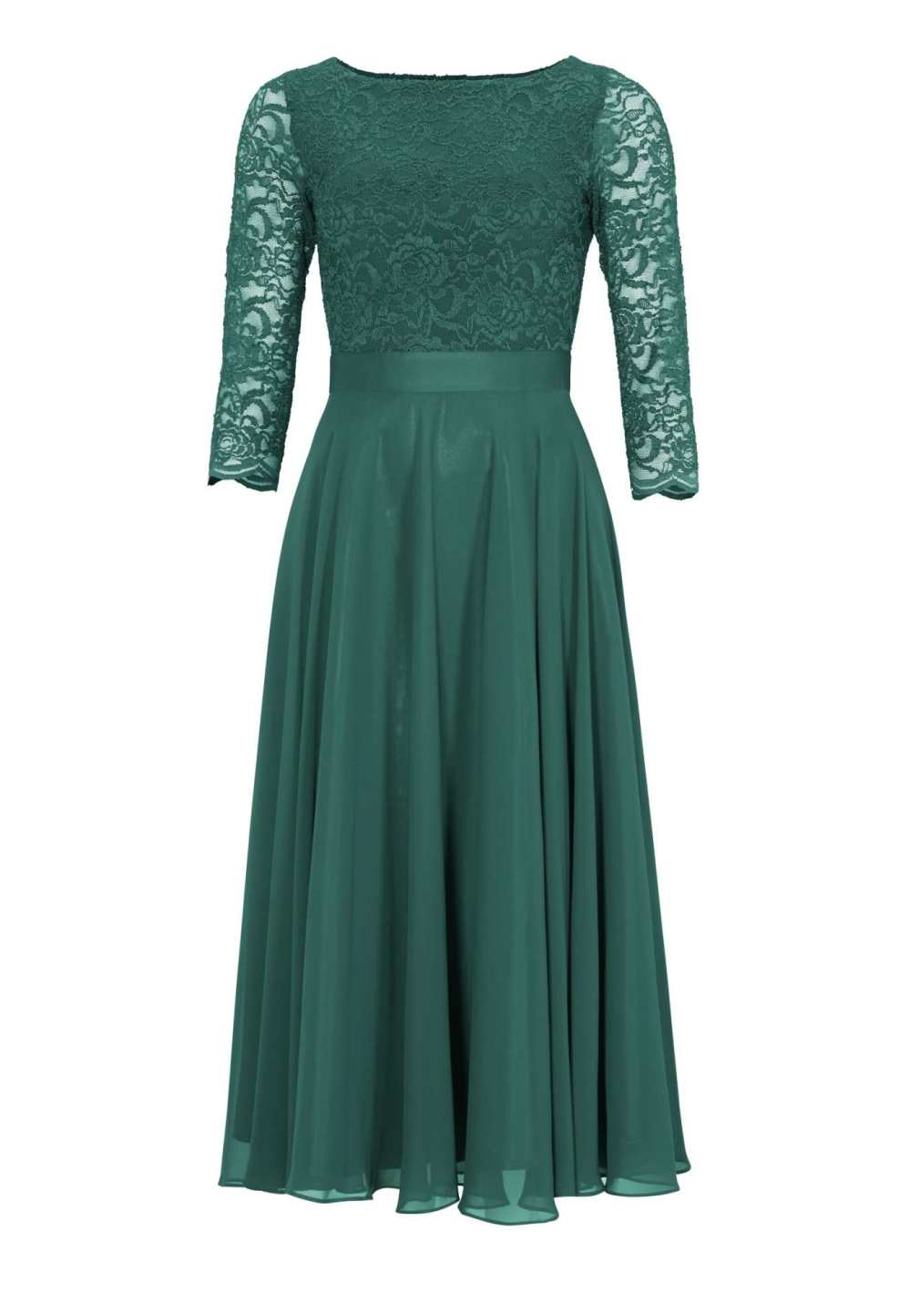 Midikleid mit fließendem Chiffon-Rock