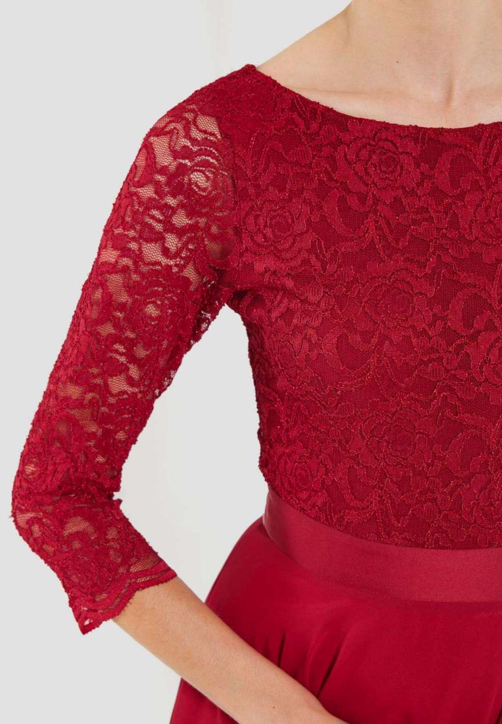 Midikleid mit fließendem Chiffon-Rock