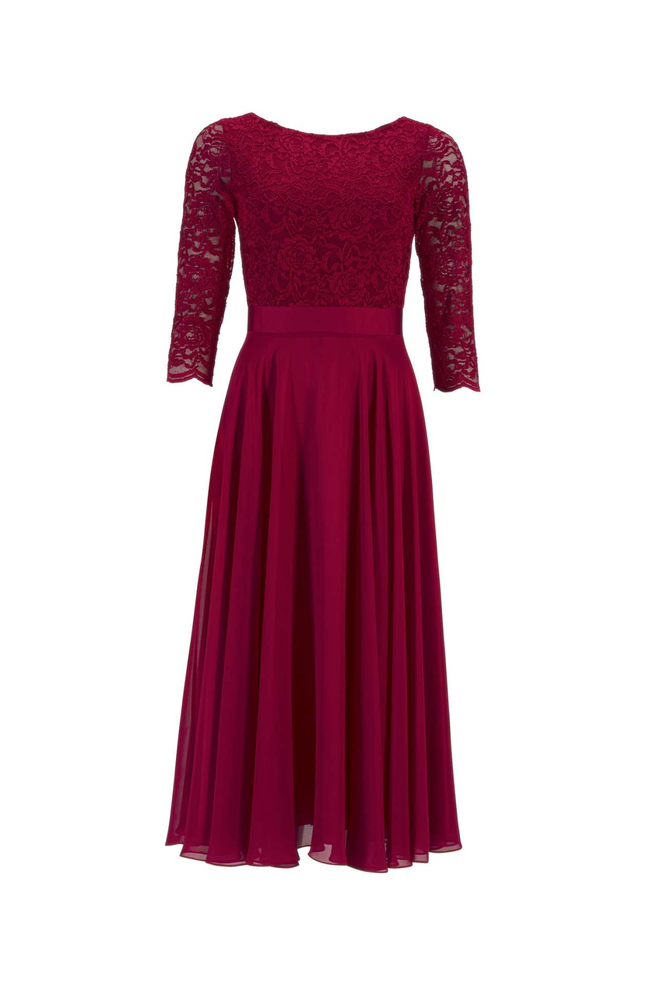 Midikleid mit fließendem Chiffon-Rock