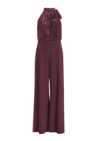 Ärmelloser Jumpsuit mit Schluppenblusen Top aus elastischer Paillette