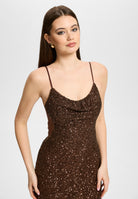 Slipdress mit transparenter Rückenpartie