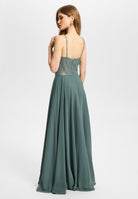 Chiffonkleid mit besticktem Top