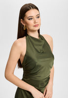 Midikleid aus Satin mit Rückenausschnitt